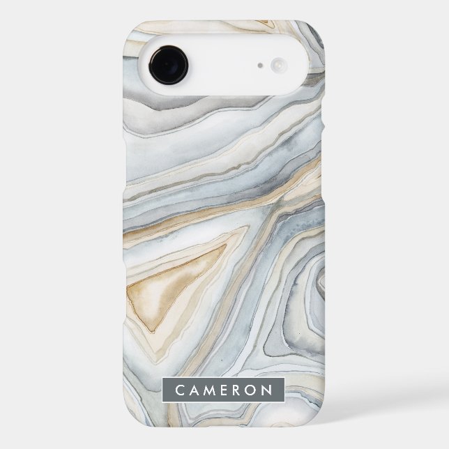 Add Your Name | Grey Marbled Abstract Design Case-Mate Samsung Galaxy Case (Back)
