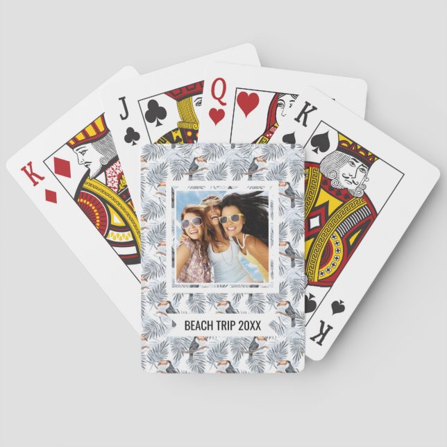 Add Your Name | Grey Toucan Playing Cards (Back)