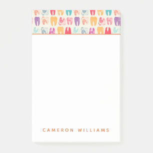 Add Your Name Grunge Tooth Pattern Post-it Notes