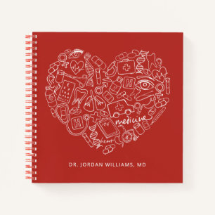 Add Your Name Hand Drawn Medial Doodle Logo Notebook