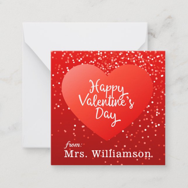 Add Your Name | Happy Valentine's Day Polka Dots Card (Front)