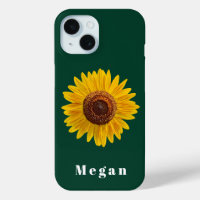 Add Your Name Hunter Green Yellow Sunflower
