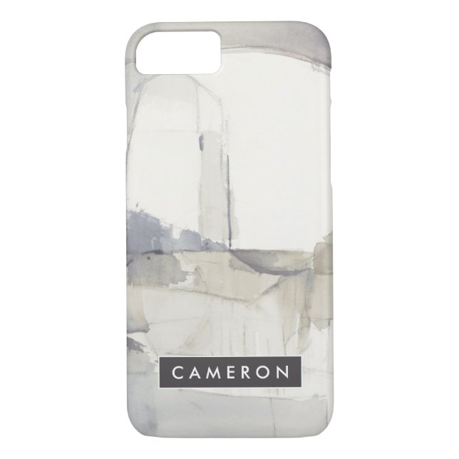 Add Your Name | Improvisation I Grey Abstract Case-Mate iPhone Case (Back)
