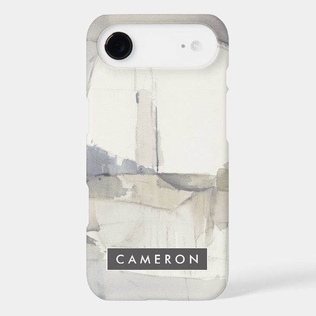 Add Your Name | Improvisation I Grey Abstract Case-Mate iPhone Case (Back)