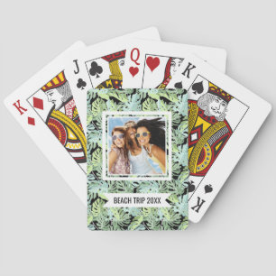 Add Your Name   Jungle Floral Pattern Playing Cards
