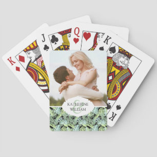 Add Your Name   Jungle Floral Pattern Playing Cards