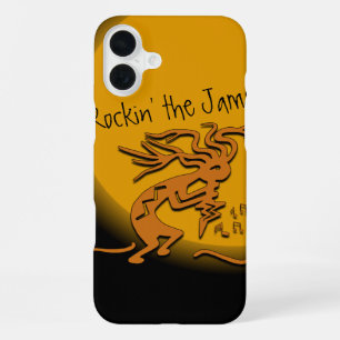 Add Your Name Kokopelli With Musical Notes Artwork iPhone Case