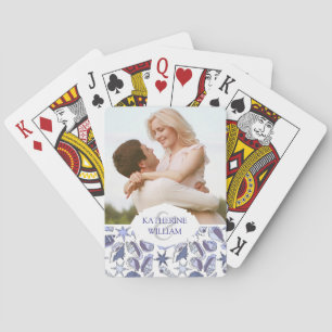 Add Your Name Lavendar Seashells Playing Cards