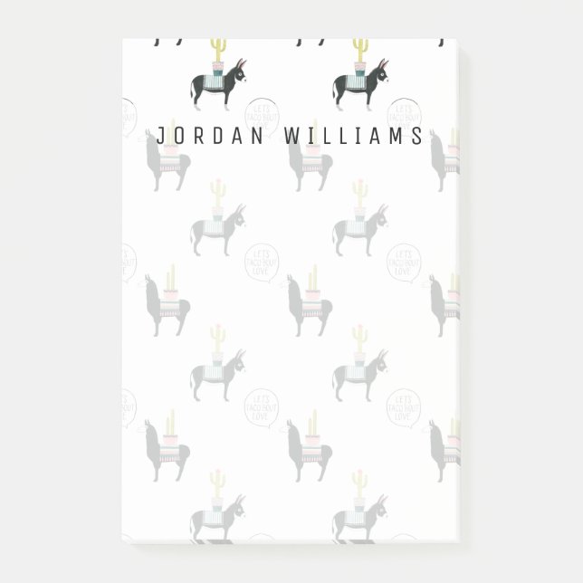 Add Your Name | Let's Taco About Love Post-it Notes (Front)