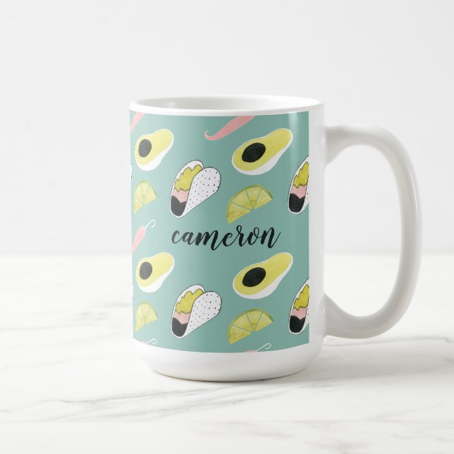 Add Your Name | Let's Taco About Love | Taco Eleme Coffee Mug (Right)