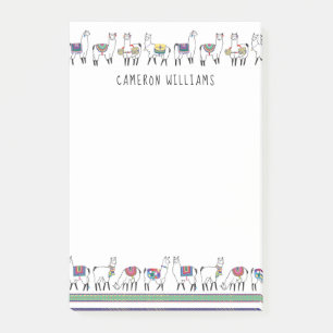 Add Your Name   Llama Stripe Pattern Post-it Notes