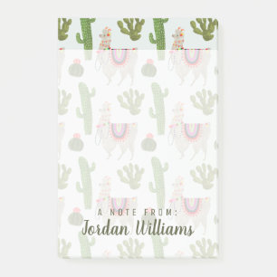 Add Your Name Llamarama Collection Cactus & Ll Post-it Notes