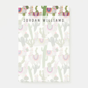 Add Your Name Llamarama Collection Pattern Post-it Notes