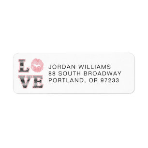 Add Your Name   Love Lips Return Address Label