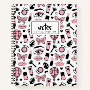 Add Your Name   Makeup Sticker Pattern Notebook