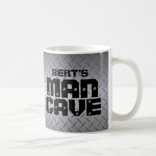 Add Your Name Man Cave Diamondplate Mug