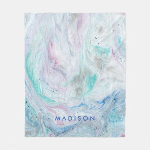 Add Your Name   Marble I Fleece Blanket