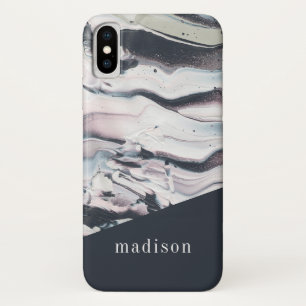 Add Your Name   Marbling V Crop iPhone X Case