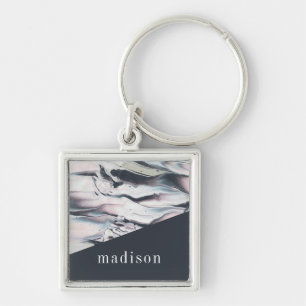 Add Your Name Marbling V Crop Key Ring