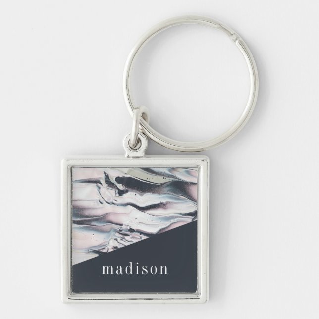 Add Your Name | Marbling V Crop Key Ring (Front)