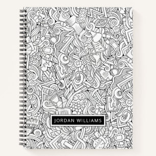 Add Your Name   Medical B&W Pattern Notebook