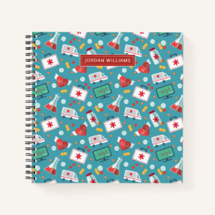 Add Your Name   Medical Icon Pattern Notebook
