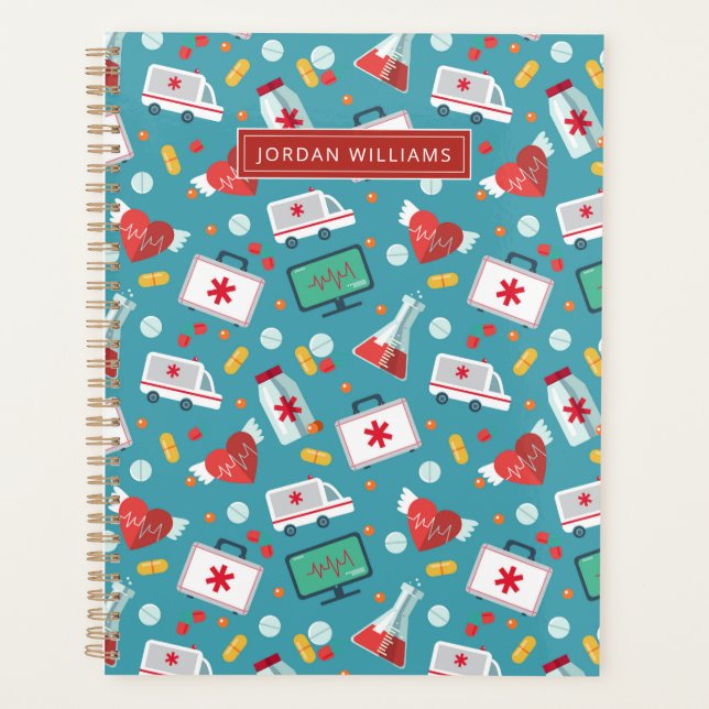 Add Your Name | Medical Icon Pattern Planner (Front)