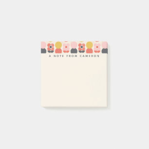 Add Your Name   Mid-Century Modern Flower Pattern Post-it Notes