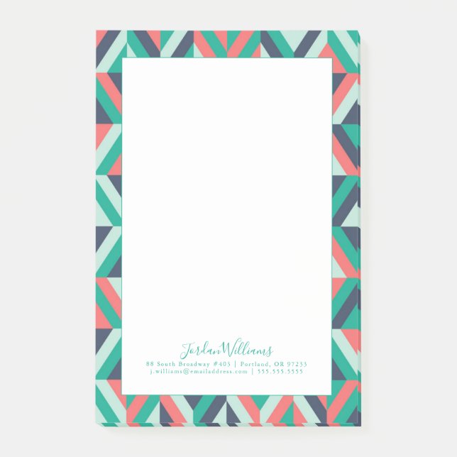 Add Your Name | Mid-Century Modern Geometric Post-it Notes (Front)