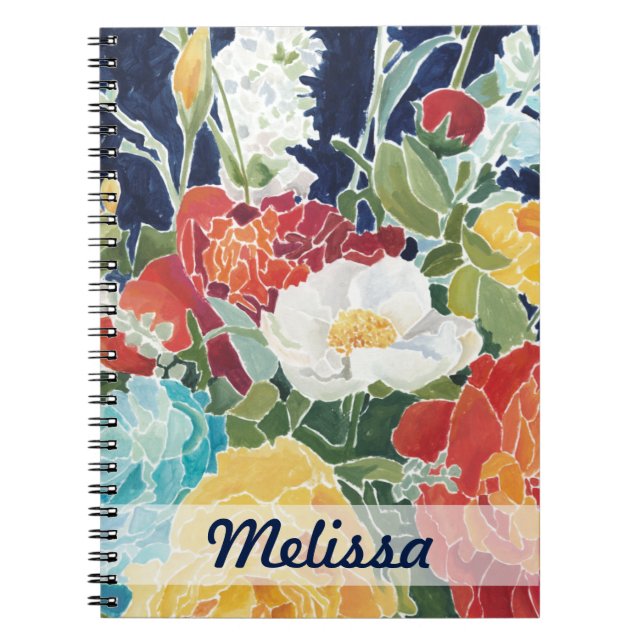Add Your Name | Midnight Florals I Notebook (Front)