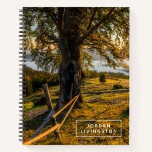 Add Your Name Misty Dawn in a Forest Notebook