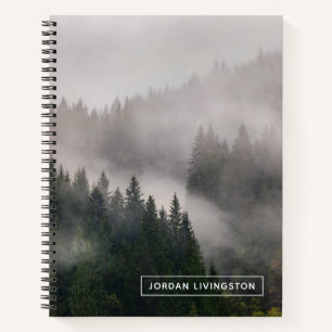 Add Your Name Misty Forest in the Mountains Notebook