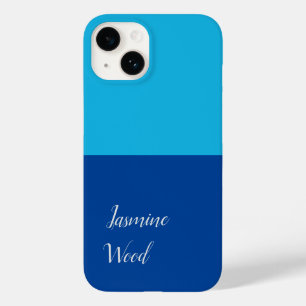 Add Your Name Modern Minimalist Blue Case-Mate iPhone 14 Case