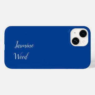Add Your Name Modern Minimalist Deep Blue Case-Mate iPhone 14 Case