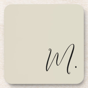 Add Your Name Modern Monogram Initial Calligraphy Coaster