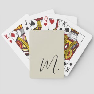 Add Your Name Modern Monogram Initial Calligraphy Playing Cards