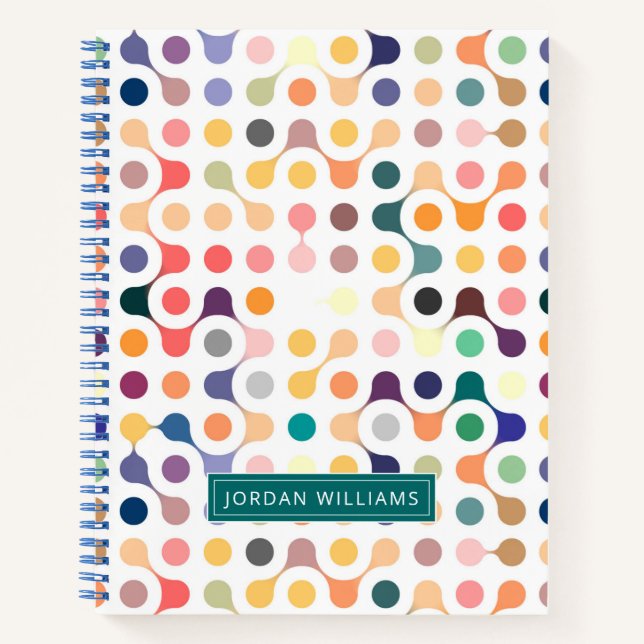 Add Your Name | Molecular Structure Pattern Notebook (Front)