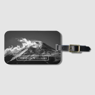 Add Your Name   Mt. Fuji in Black and White Luggage Tag