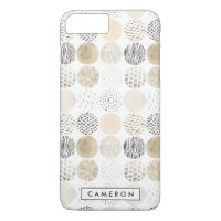 Add Your Name | Neutral Abstract Circle Pattern
