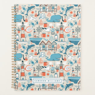 Add Your Name North Sea Cute Doodle Pattern Planner