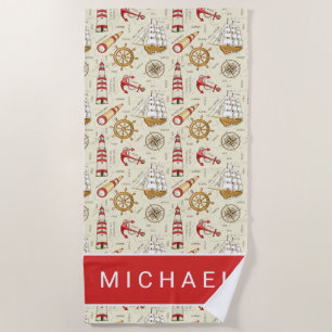 Add Your Name Ocean Scene Beach Towel