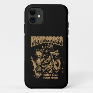 Add Your Name or Team Name Motocross Rider on Bike Case-Mate iPhone Case