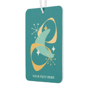 Add Your Name or Text Mid Century Abstract Car Air Freshener