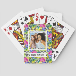 Add Your Name   Orchid Begonia And Palm Leaves Playing Cards
