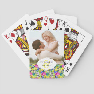 Add Your Name   Orchid Begonia And Palm Leaves Playing Cards
