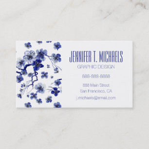 Add Your Name   Oriental Sakura Branch Pattern Business Card
