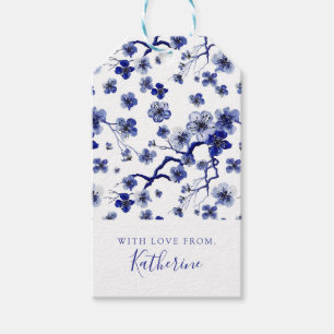 Add Your Name Oriental Sakura Branch Pattern Gift Tags