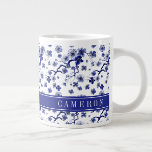 Add Your Name   Oriental Sakura Branch Pattern Large Coffee Mug