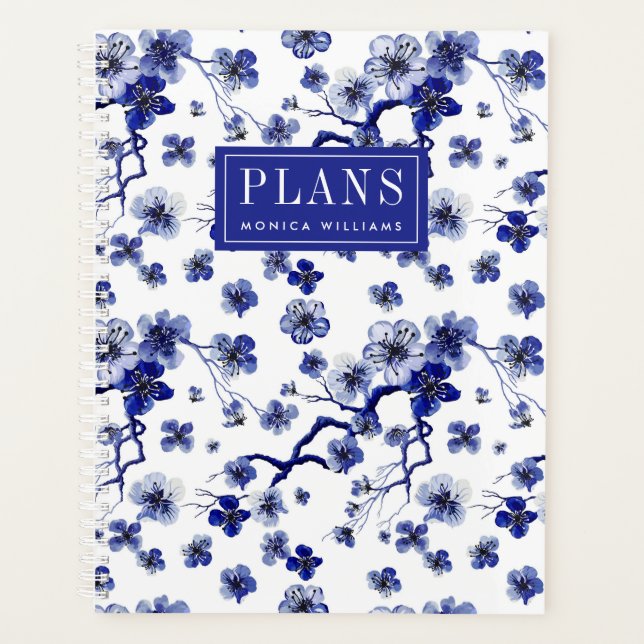 Add Your Name | Oriental Sakura Branch Pattern Planner (Front)