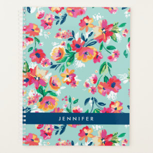 Add Your Name Painted Flowers Pattern Planner